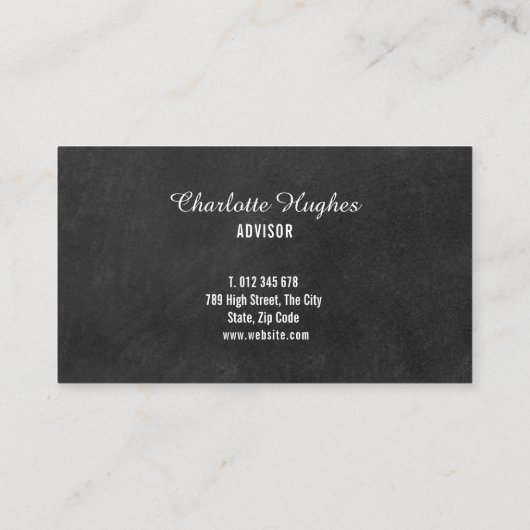 ミニマリストチャルクボードアポイントメントカード 名刺 (裏面)