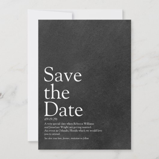 ミニマリストチョークボード Save the Date 定義 セーブザデート (正面)