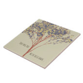 ミニマリストツリーアートと引用文セラミックタイル タイル (側面)