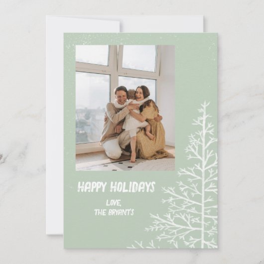 ミニマリストツリークリスマスカード 招待状 (正面)