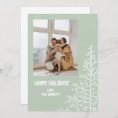 ミニマリストツリークリスマスカード 招待状 (正面/裏面)