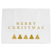 ミニマリストツリーズメリークリスマステンプレート ラージペーパーバッグ (正面)
