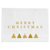 ミニマリストツリーズメリークリスマステンプレート ラージペーパーバッグ (裏面)