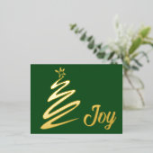 ミニマリストツリー 箔シーズンポストカード (立ち正面)