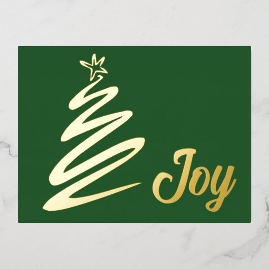 ミニマリストツリー 箔シーズンポストカード (正面)