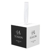 ミニマリストティザシーズンクリスマスホリデー キューブオーナメント (正面アングル)