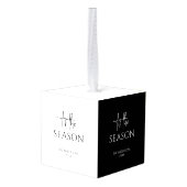 ミニマリストティザシーズンクリスマスホリデー キューブオーナメント (裏面アングル)