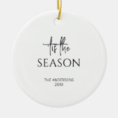 ミニマリストティザシーズンクリスマスホリデー セラミックオーナメント (正面)