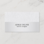 ミニマリストテクスチャグレーシルバーインテリアデザイナー 名刺 (正面)