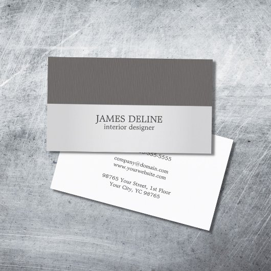 ミニマリストテクスチャグレーシルバーコンサルタント 名刺