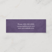 ミニマリストテクスチャパープルシザー美容師 スキニー名刺 (裏面)
