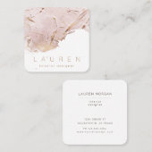 ミニマリストテクスチャードバラ金ゴールド名刺 スクエア名刺 (正面/裏面)