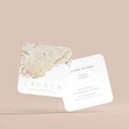 ミニマリストテクスチャード金ゴールド名刺 スクエア名刺