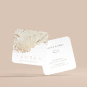 ミニマリストテクスチャード金ゴールド名刺 スクエア名刺