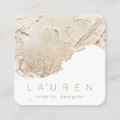 ミニマリストテクスチャード金ゴールド名刺 スクエア名刺 (正面)