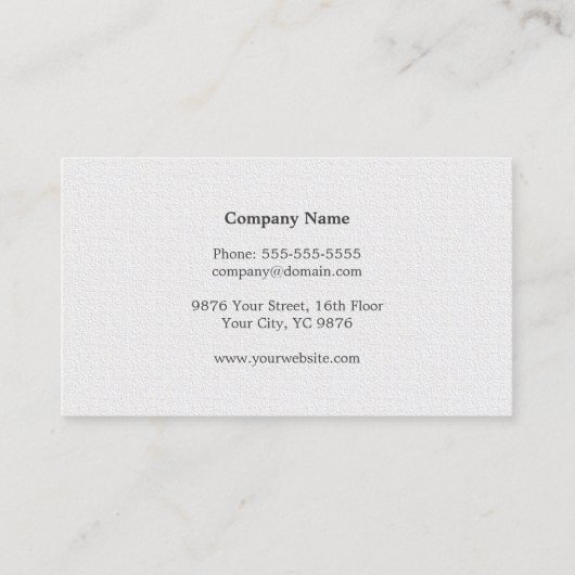 ミニマリストテクスチャーフェイクホワイトシルバーライン弁護士 名刺 (裏面)