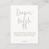 ミニマリストテディベアおむつラッフルベビーシャワー エンクロージャーカード (正面)