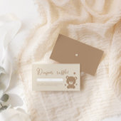 ミニマリストテディベアおむつラッフルベビーシャワー エンクロージャーカード