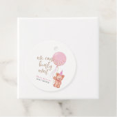 ミニマリストテディベアピンクバルーンベビーシャワー フェイバータグ (インサイチュ)