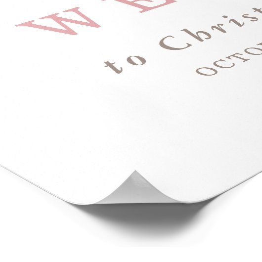 ミニマリストテディベアベビーシャワーへようこそ ポスター (角)