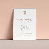 ミニマリストテディベアベビーシャワーモモモザバー ポスター