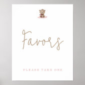 ミニマリストテディベア赤ちゃんシャワーの好意 ポスター (正面)