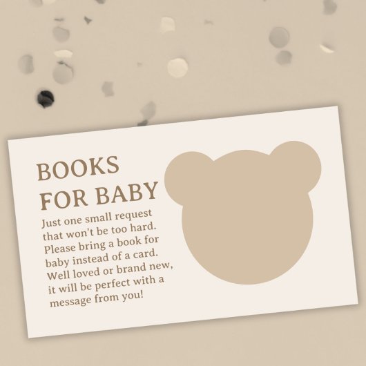 ミニマリストテディベア赤ちゃんシャワーベビー エンクロージャーカード