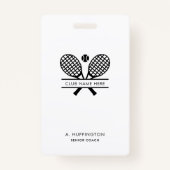 ミニマリストテニスクラブ名従業員IDカスタム バッジ (正面)