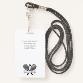 ミニマリストテニスクラブ名従業員IDカスタム バッジ (裏面ランヤード)