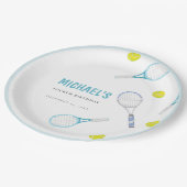 ミニマリストテニス誕生日紙プレート ペーパープレート (アングル)