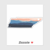 ミニマリストテネシー山の夕日 シール (シート)