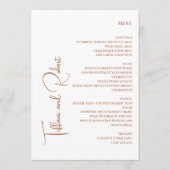 ミニマリストテラコタ文字ビッグネーム結婚ズ メニュー (正面)