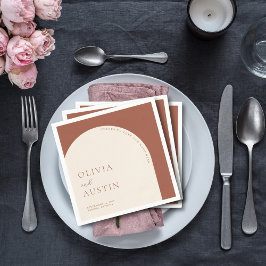 ミニマリストテラコッタアーチ応援ス結婚クリプト スタンダードカクテルナプキン