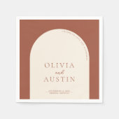 ミニマリストテラコッタアーチ応援ス結婚クリプト スタンダードカクテルナプキン (正面)