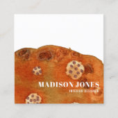 ミニマリストテラコッタウォーター色インテリアデザイナー スクエア名刺 (正面)