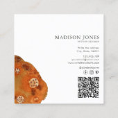 ミニマリストテラコッタウォーター色インテリアデザイナー スクエア名刺 (裏面)