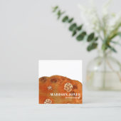 ミニマリストテラコッタウォーター色インテリアデザイナー スクエア名刺 (スタンド正面)