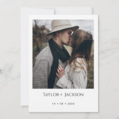 ミニマリストテラコッタカリグラフィー婚約パーティ 招待状 (裏面)