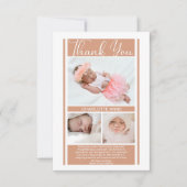 ミニマリストテラコッタガールベビーシャワーありがとう サンキューカード (正面)