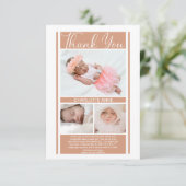 ミニマリストテラコッタガールベビーシャワーありがとう サンキューカード (スタンド正面)