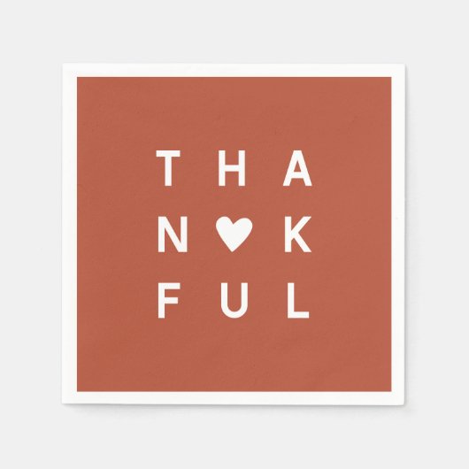 ミニマリストテラコッタコッパー感謝祭 スタンダードカクテルナプキン (正面)