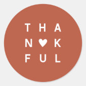 ミニマリストテラコッタコッパー感謝祭 ラウンドシール (正面)