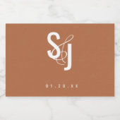 ミニマリストテラコッタタイポグラフィボヘミアン結婚ズ フードラベル (シングルラベル)