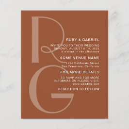 ミニマリストテラコッタタイポグラフィモ結婚ノグラム  チラシ