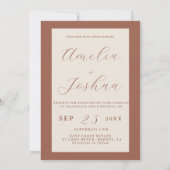 ミニマリストテラコッタバーンオレンジボホ 招待状 (裏面)