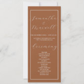 ミニマリストテラコッタバーンド結婚式 プログラム (正面)