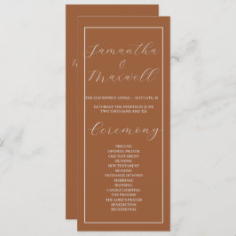 ミニマリストテラコッタバーンド結婚式 プログラム