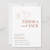 ミニマリストテラコッタフローラボホ結婚ズ 招待状 (正面)