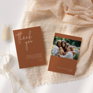 ミニマリストテラコッタブライダルシャワー サンキューカード