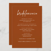 ミニマリストテラコッタブライダルブランチのメニューカード メニュー (正面/裏面)